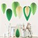 9Pcs Mixed Spring Shaped Paper Fans, Jungle Hanging Leaves For Wedding, Birthday, Graduation And Easter Decor_maomaolike.com