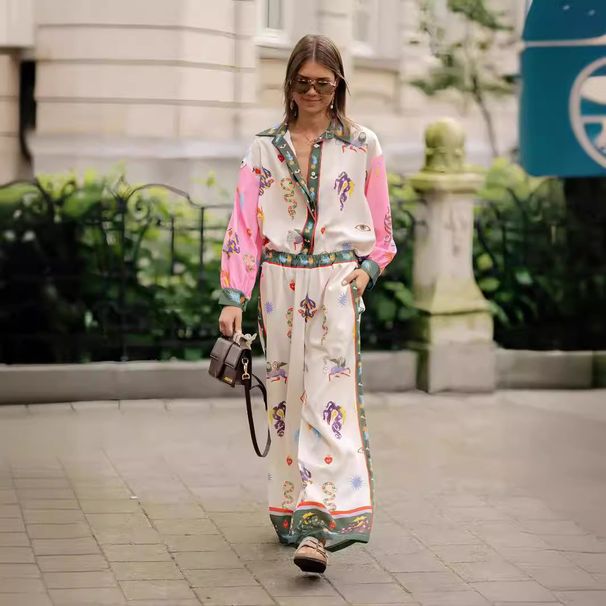 Women's clothing casual fashion all-match linen printed macaron long-sleeved suit_maomaolike.com