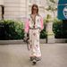 Women's clothing casual fashion all-match linen printed macaron long-sleeved suit_maomaolike.com
