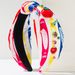 Pdmcms Fashionable Printed Fabric Headband with Diamonds Pearl Accessories Headband Youthful and Beautiful Hair Accessories_maomaolike.com