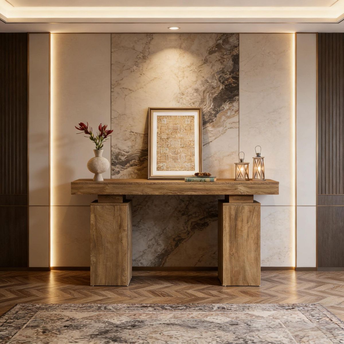 Console Table, Wooden Entryway Table Foyer Stand_maomaolike.com