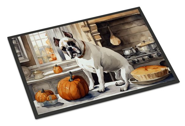 Boxer Fall Kitchen Pumpkins Doormat Front Door Mat Indoor Outdoor Rugs For Entryway, Non Slip Washable Low Pile, 24H X 36W_maomaolike.com