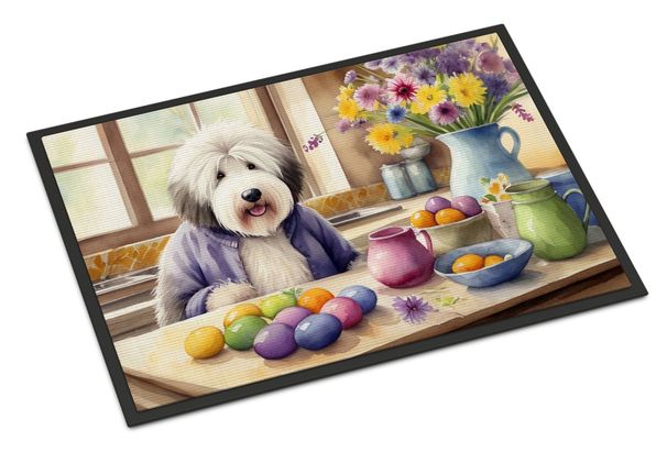 Decorating Easter Old English Sheepdog Doormat Front Door Mat Indoor Outdoor Rugs For Entryway, Non Slip Washable Low Pile, 24H X 36W_maomaolike.com