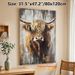 Highland Cow Painting Poster, Textured Earth-toned Rustic Animal Portrait Poster, Adds Warm Rustic Charm, Ideal For Living Room And Farmhouse Wall_maomaolike.com