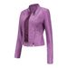 New-style leather jacket women's short jacket spring and autumn vertical collar women's leather jacket cross-border thin-style leather jacket_maomaolike.com