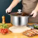 Multipurpose Stainless Steel Soup Pot: Perfect For Induction Cooking With Thick Base, Glass Lid & Elegant Design_maomaolike.com