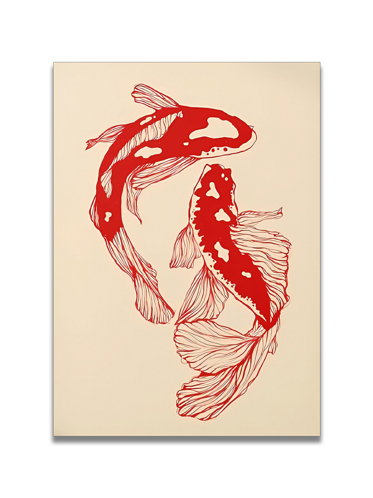 Fish, Goldfish, Decorative Prints, Home Décor Art, Living Room Sofa Backdrop Art, Art Exhibition Pieces, Contemporary Art Prints_maomaolike.com