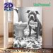 Naughty Dog Themed Painting Poster, Monochrome Humorous Dog Mischief Scene Poster, Playful Relatable Design Ideal For Bathroom And Home Wall Decor_maomaolike.com