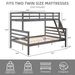 Twin Over Full Bunk Bed With Ladder,Wooden Bunk Bed With High Guardrail And Ladder For Kids, Teens, Dorm Rooms, And Guest Rooms,No Box Spring Needed,Grey_maomaolike.com