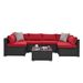 Patio Furniture PE Wicker & Tempered Glass Table_maomaolike.com