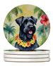 Giant Schnauzer Luau Large Sandstone Coasters Pack Of 4 Absorbent Round Coasters Decor Gifts For Men Or Women, 4 In, Multicolor_maomaolike.com