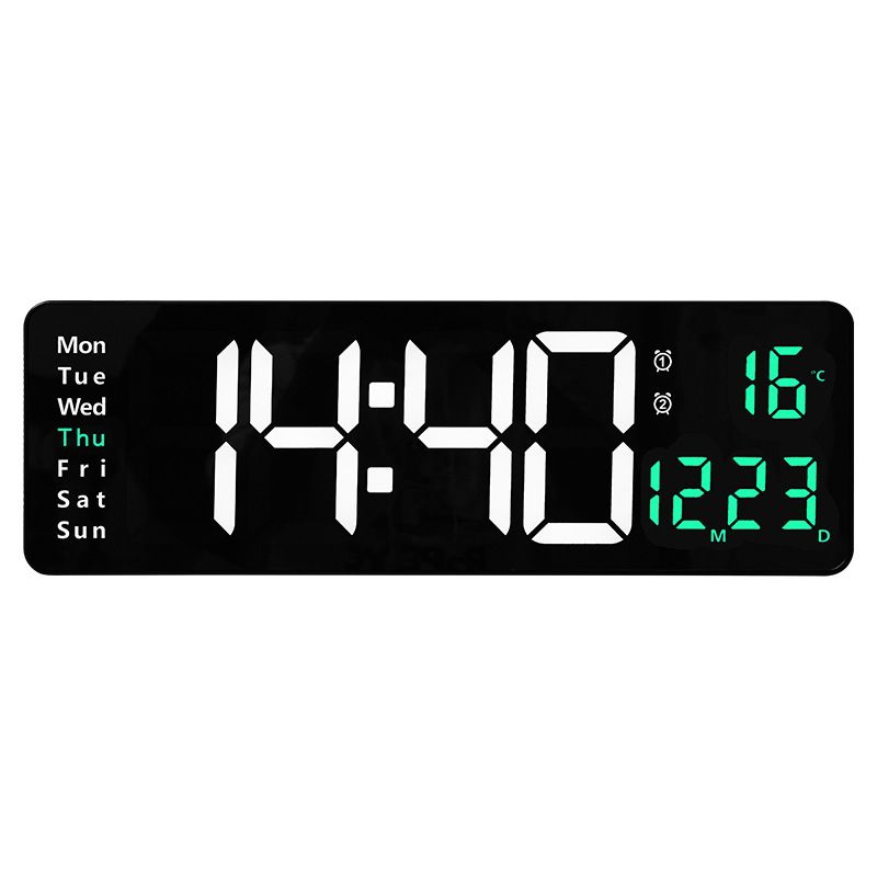 16inch Large Screen Function Display Nordic Digital Simple Living Room LED Wall Clock 6626_maomaolike.com