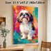 Shih Tzu Dog Painting Poster, Vibrant Abstract Brushstroke Style Poster, Captivating Canine Portrait Artwork, Ideal For Living Room, Bedroom And Pet_maomaolike.com