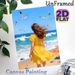 Seaside Girl Painting Poster, Vivid Oil-style Coastal Scene Poster, Calming Ocean View With Flying Seagulls, Ideal For Bedroom, Living Room And_maomaolike.com