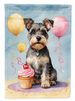 Schnauzer Happy Birthday House Flag Large Porch Sleeve Pole Decorative Outside Yard Banner Artwork Wall Hanging, Polyester, House Size, Multicolor_maomaolike.com
