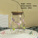 Creative Rose Glass Cup, Niche High-value Juice Milk Tea Cup, Exquisite Cup, Large Capacity Water Cup With Straw_maomaolike.com