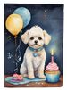 Bichon Frise Happy Birthday Garden Flag Mailbox Flag Decorative Yard Flag Banner Outside Patio Artwork Yard Flower Beds, Garden Size, Multicolor_maomaolike.com