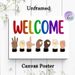 Sign Language Welcome Painting Poster, Vibrant Rainbow "WELCOME" Text & Diverse Skin-tone Sign Language Gestures Poster, Inclusive Warm Decor Idea For_maomaolike.com