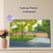 Suburban Residence Painting Poster, Soft Watercolor Sunlit House With Lush Greenery Poster, Tranquil Homey Decor Ideal For Living Room, Bedroom And_maomaolike.com