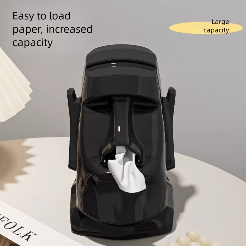 Stone Statue Living Room Light Luxury Creative Home Coffee Table Desktop Napkin Storage High-end Tissue Box_maomaolike.com