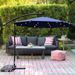 10 Ft Outdoor Patio Umbrella Solar Powered LED Lighted Sun Shade Market Waterproof 8 Ribs Umbrella With Crank And Cross Base For Garden Deck Backyard Pool Shade Outside Deck Swimming Pool_maomaolike.com