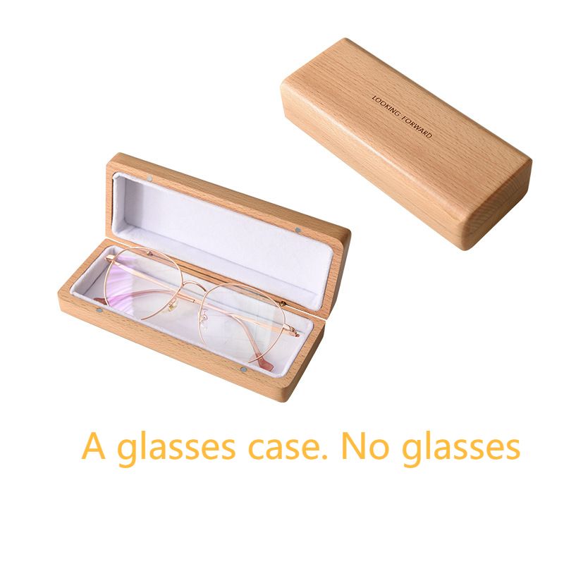Unisex Myopia glasses case simple wooden classic glasses case portable business gift retro art_maomaolike.com