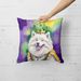 Samoyed King Of Mardi Gras Throw Pillow Machine Washable, Indoor Outdoor Decorative Pillow For Couch, Bed Or Patio, 18Hx18W_maomaolike.com