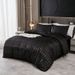 Home Textile Striped Silky Satin Quilt Cover Three Piece Set Full Size_maomaolike.com
