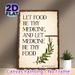 Food & Medicine Quote Painting Poster, Vintage Rustic Style Poster With Olive Branch And Classic Saying, Inspirational Wall Decor For Kitchen, Dining_maomaolike.com