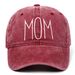 Unisex DAD MOM Alphabet embroidered washed baseball cap Outdoor sports washed cotton visor_maomaolike.com