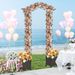 82 X 99 Inch Garden Arch Trellis With 2 Self-Watering Planter Boxes Wheels_maomaolike.com