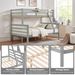 Twin Over Full Bunk Bed With Thick Posts,Wooden Bunk Bed With High Guardrail And Ladder For Kids, Teens, Dorm Rooms, And Guest Rooms,No Box Spring Needed,Grey_maomaolike.com