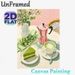 Matcha Afternoon Tea Painting Poster, Warm-toned Oil-style Still Life Poster, Soft Cozy Atmosphere Ideal For Cafe, Kitchen And Dining Area_maomaolike.com