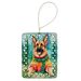 German Shepherd Christmas Porcelain Ornament Christmas Tree Hanging Decorations For Home Christmas Holiday, Rectangle, Gift, Multicolor_maomaolike.com