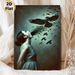 Surreal Crow & Woman Painting Poster, Mysterious Dark Surreal Art Poster, Unique Expressive Design Ideal For Living Room, Art Studio And Modern_maomaolike.com