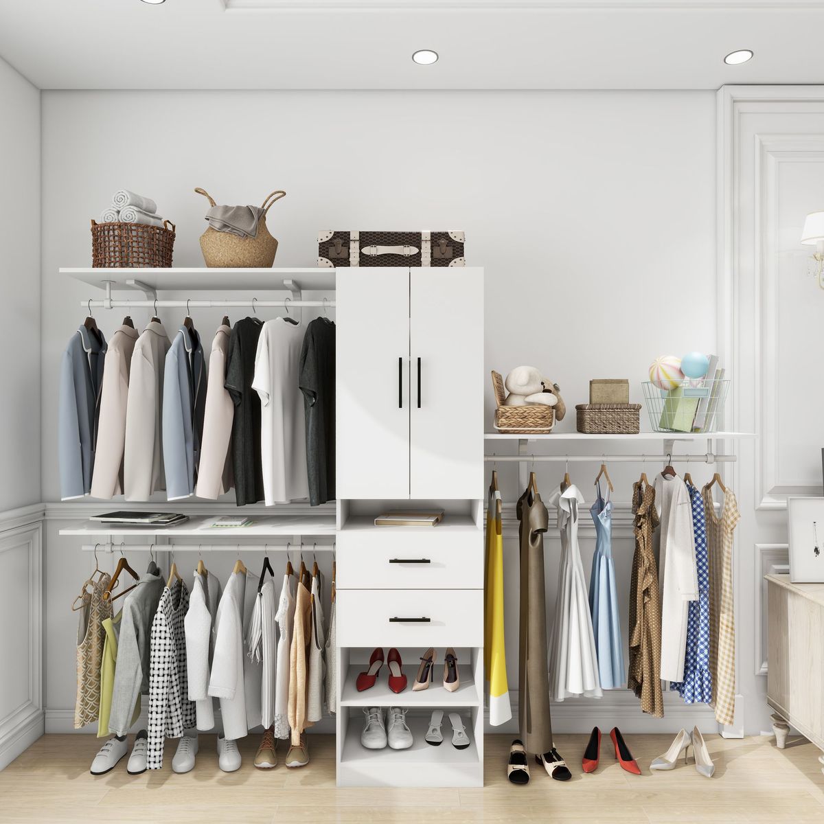 Closet Organizer System, Closet Organizers With Clothing Racks For Hanging Clothes, Closet System With Drawers ,Walk In Closet Organizers And Storage With Shelves, Walk In Closet System_maomaolike.com