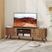 2-Door TV Stand For TVs Up To 65 Inch With Open Shelves Adjustable Foot Pads Cable Hole Is Designed_maomaolike.com