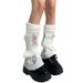 Warm Spice Girls subculture broken knit y2k white calf pile in the middle of the tube female student sock sock_maomaolike.com