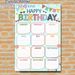 Birthday Tracker Painting Poster, Vibrant Cartoon-style Birthday Record Poster, Functional Design To Log Monthly Birthdays, Suitable For Office And_maomaolike.com