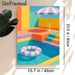 Pool Vacation Themed Painting Poster, Vibrant Minimalist Graphic Poster, Cheerful Summer-inspired Decor Suitable For Living Room, Bedroom Or Coastal_maomaolike.com