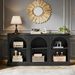 Console Table, Farmhouse Entryway Table With 3 Tier Storage_maomaolike.com