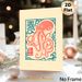 Octopus Themed Painting Poster, Vintage Block Print Style Coral-red Octopus Poster, Artistic Oriental-inspired Wall Decor Suitable For Living Room_maomaolike.com