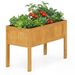 Wood Raised Garden Bed Elevated Planter Box With Bed Liner And Drainage Holes For Vegetables Flowers Herbs For Garden, Backyard, Balcony Or Patio_maomaolike.com