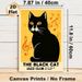 Black Cat Jazz Club Painting Poster, Warm-toned Retro Style Poster, Artistic Design With Black Cat & Musical Notes, Ideal For Home, Music Room And_maomaolike.com