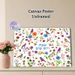 Floral & Bird Themed Painting Poster, Vibrant Whimsical Folk Art Poster, Colorful Decorative Piece With Vivid Blooms And Birds, Ideal For Living Room_maomaolike.com