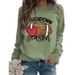 Women's Clothing Site Ready Stock Simple Pullover Crewneck Top T shirt TouchDown Print Loose Sweatshirt_maomaolike.com