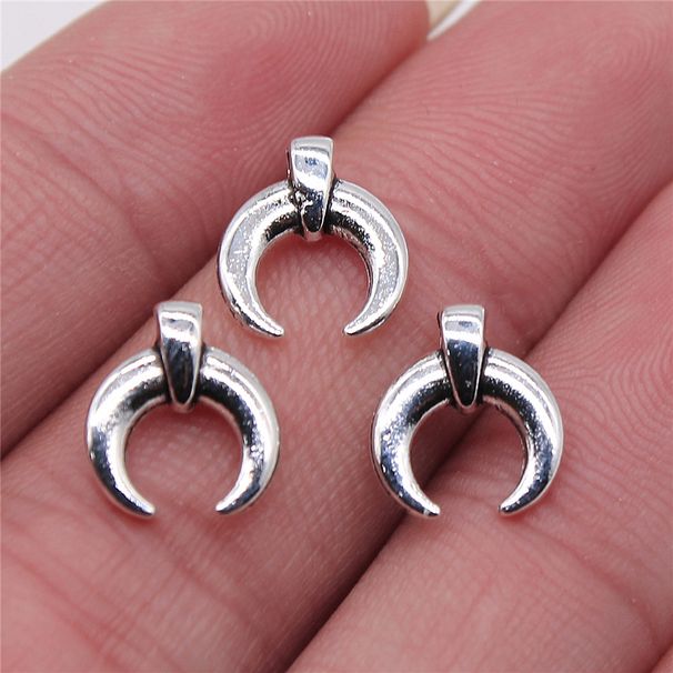 10pcs Horns Crescent Moon Charms Pendants Antique Jewelry Making DIY Handmade Craft_maomaolike.com