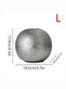 1pc Concave And Convex Dot Design Silver Ball Ceramic Vase, High-end Style Suitable For Light Luxury Style Scene Ornaments Flower Arrangement Vase_maomaolike.com