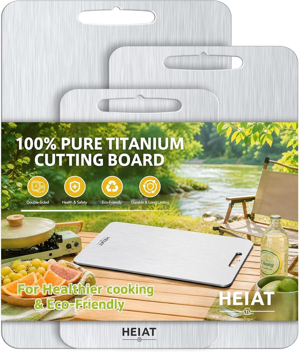 Titanium Cutting Board Set Of 3,Safe For Meat, Vegetables, Fruits, Raw, & Cooked Food Prep, Non-Toxic Material_maomaolike.com