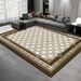 Living Room Rug Large Size Gorgeous Gold Frame Design Bedroom Rug Plush Thickened Machine Washable Thickened Underlay Interior Decorative Rug_maomaolike.com